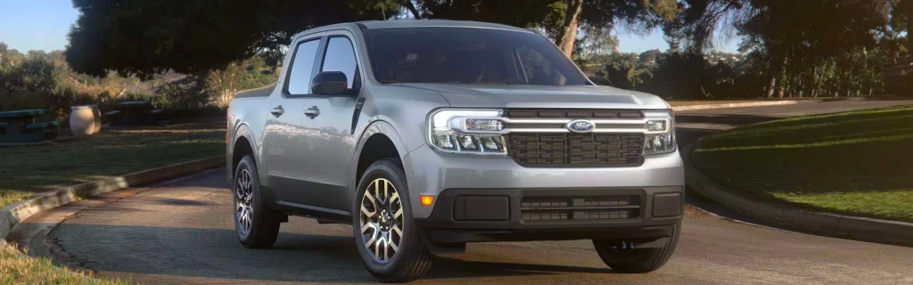 Silver 2025 Ford Maverick on a road