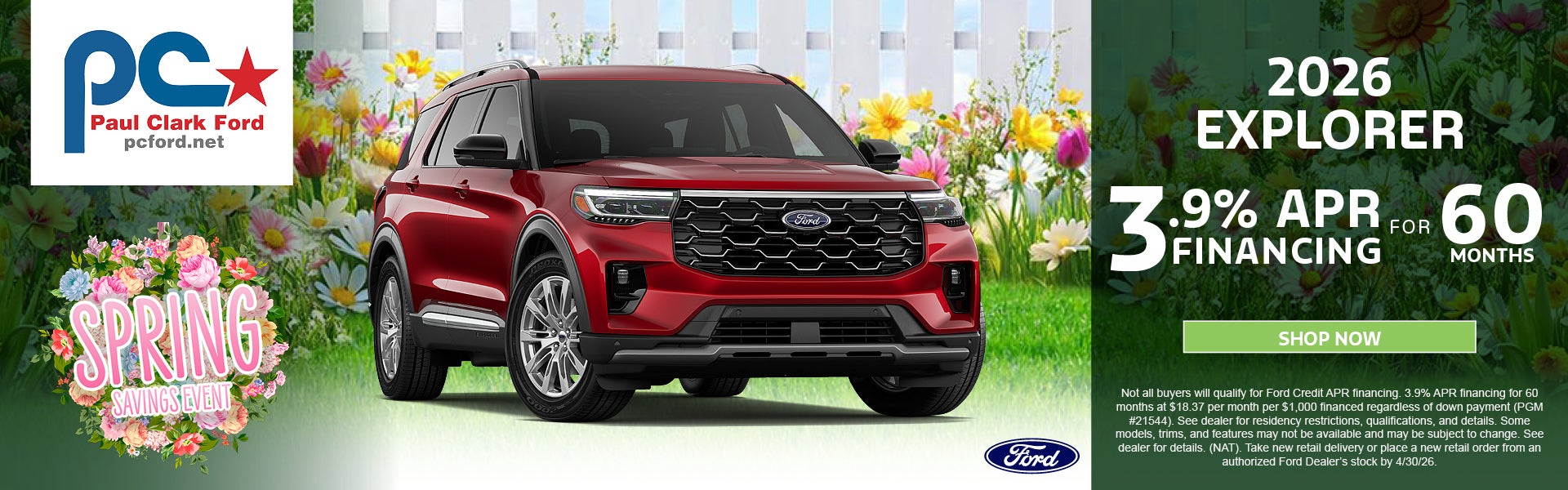 3.9% APR on 2026 Explorers