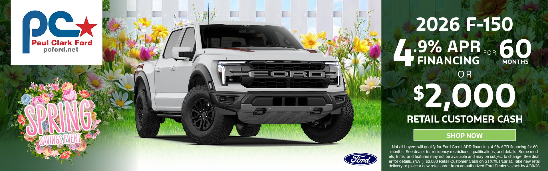 4.9% APR on 2026 F-150's or extra $2,000 savings