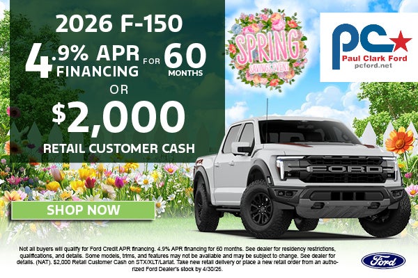 4.9% APR on 2026 F-150's or extra $2,000 savings